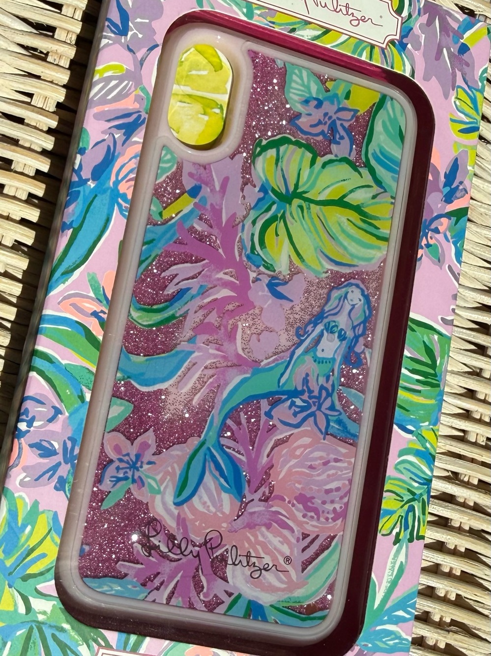 Lilly Pulitzer “Mermaid in the Shade” liquid glitter iPhone case
